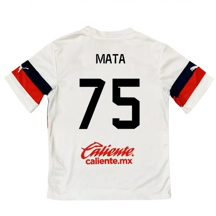 Danxen Mujer Camiseta Hugo Mata #75 Blanco Rojo 2ª Equipación 2024/25 La Camisa México