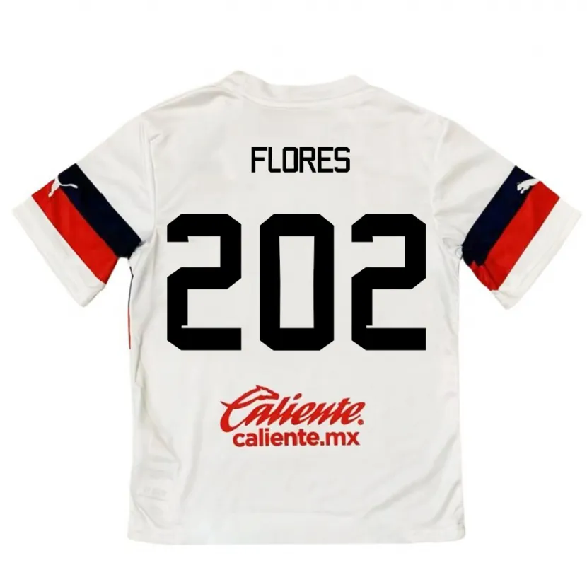 Danxen Mujer Camiseta Daniel Flores #202 Blanco Rojo 2ª Equipación 2024/25 La Camisa México