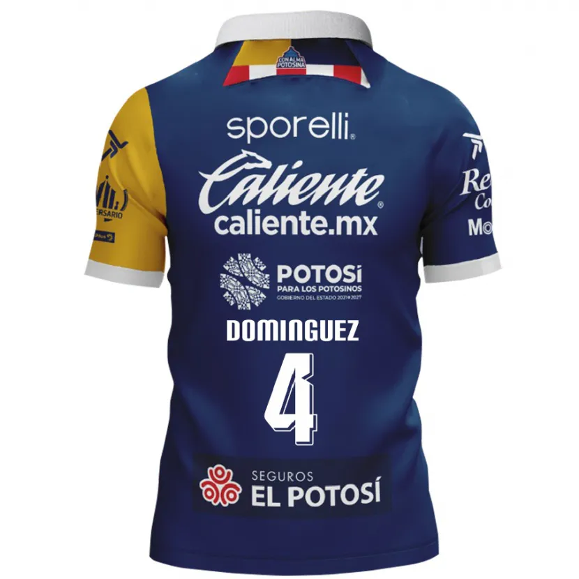 Danxen Mujer Camiseta Julio César Domínguez #4 Azul Amarillo 2ª Equipación 2024/25 La Camisa México