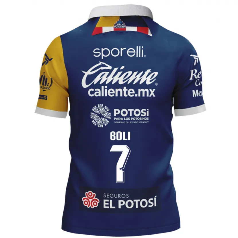 Danxen Mujer Camiseta Franck Boli #7 Azul Amarillo 2ª Equipación 2024/25 La Camisa México
