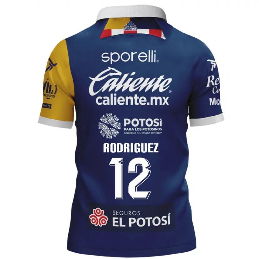Danxen Mujer Camiseta David Rodríguez #12 Azul Amarillo 2ª Equipación 2024/25 La Camisa México