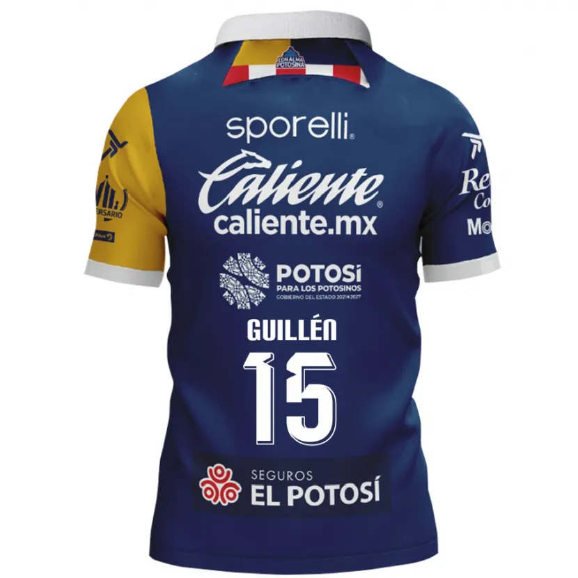 Danxen Mujer Camiseta Daniel Guillén #15 Azul Amarillo 2ª Equipación 2024/25 La Camisa México