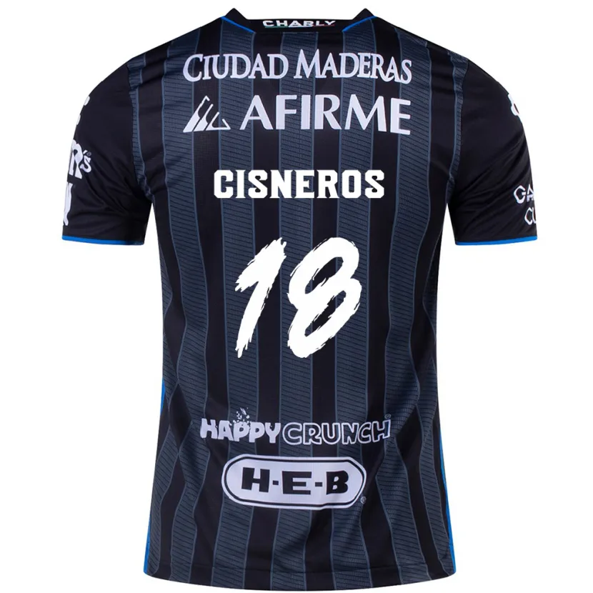 Danxen Mujer Camiseta Ronaldo Cisneros #18 Blanco Negro 2ª Equipación 2024/25 La Camisa México