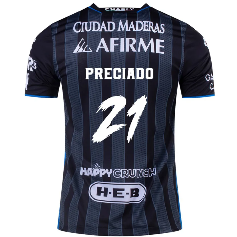 Danxen Mujer Camiseta Ayrton Preciado #21 Blanco Negro 2ª Equipación 2024/25 La Camisa México