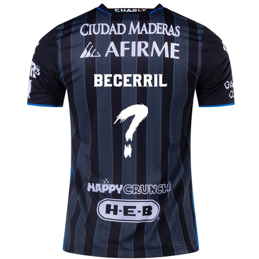 Danxen Mujer Camiseta Abner Becerril #0 Blanco Negro 2ª Equipación 2024/25 La Camisa México