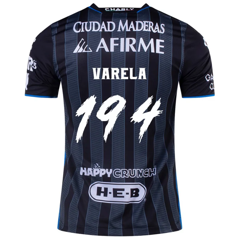 Danxen Mujer Camiseta José Varela #194 Blanco Negro 2ª Equipación 2024/25 La Camisa México