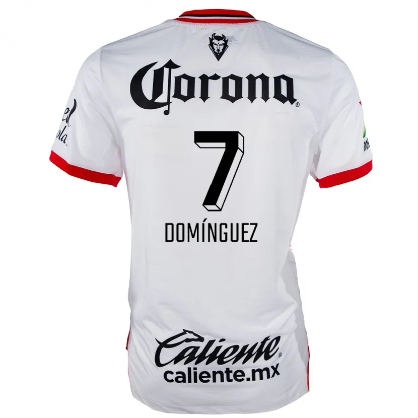 Danxen Mujer Camiseta Juan Domínguez #7 Blanco Rojo 2ª Equipación 2024/25 La Camisa México