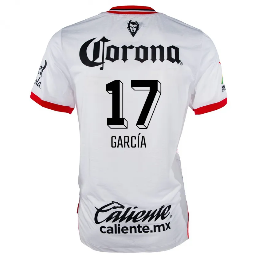 Danxen Mujer Camiseta Brian García #17 Blanco Rojo 2ª Equipación 2024/25 La Camisa México