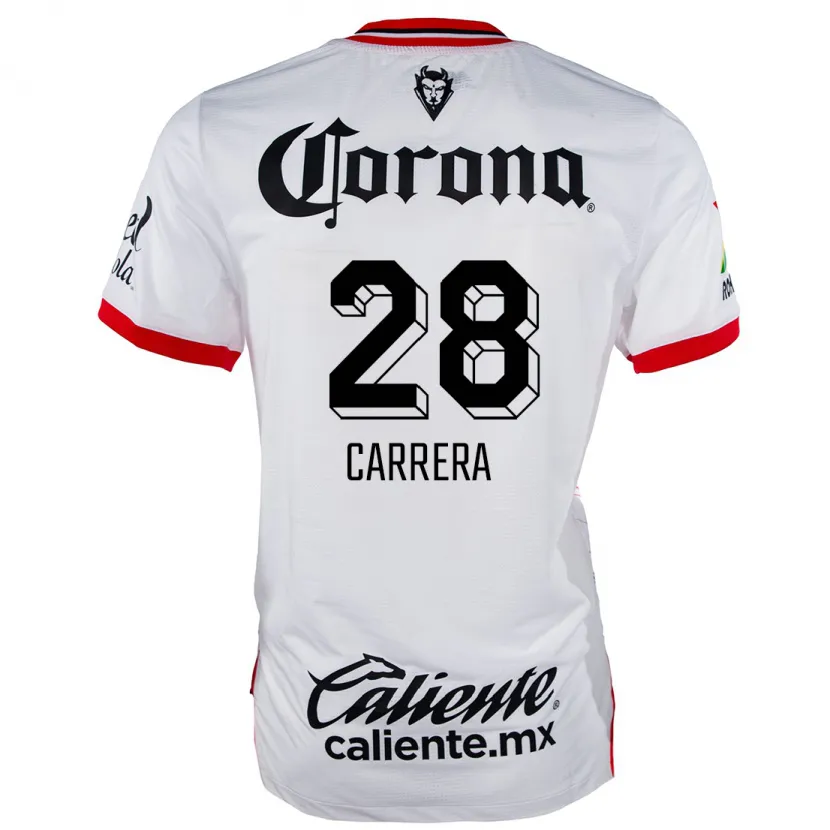 Danxen Mujer Camiseta Nico Carrera #28 Blanco Rojo 2ª Equipación 2024/25 La Camisa México