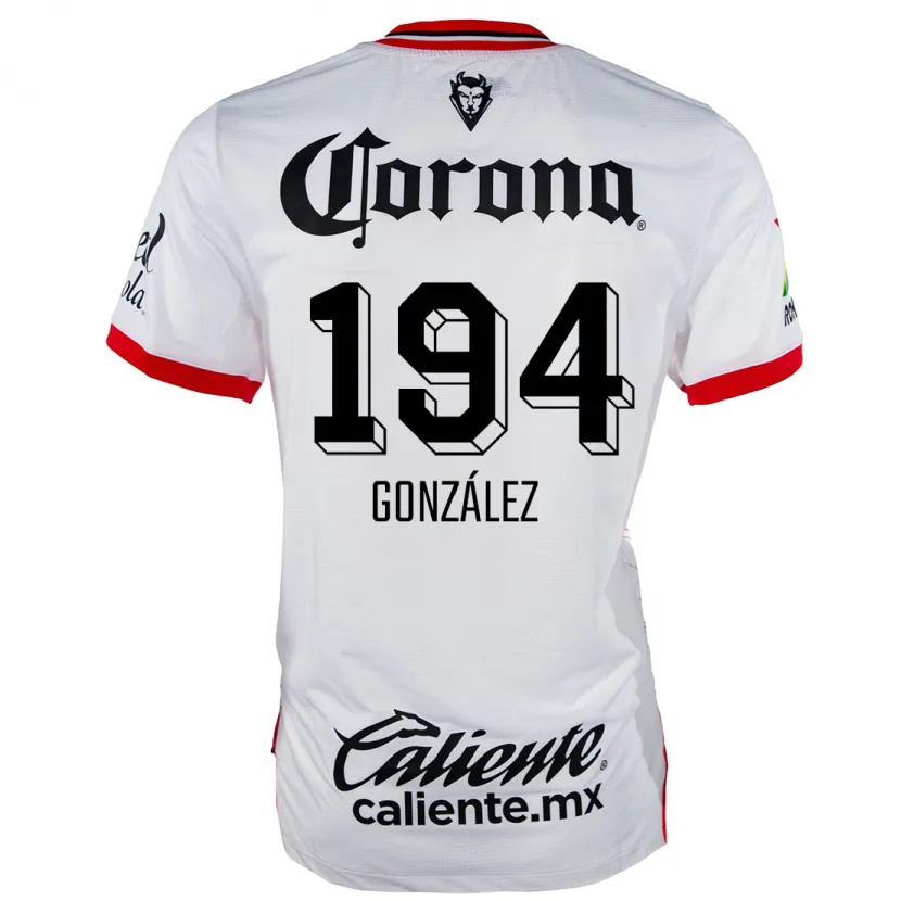 Danxen Mujer Camiseta Cristopher González #194 Blanco Rojo 2ª Equipación 2024/25 La Camisa México