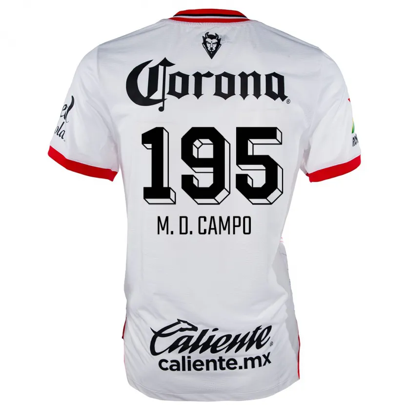 Danxen Mujer Camiseta Arturo Martín Del Campo #195 Blanco Rojo 2ª Equipación 2024/25 La Camisa México