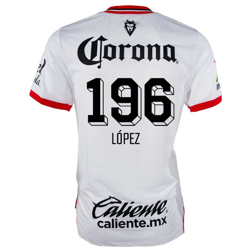 Danxen Mujer Camiseta Ethan López #196 Blanco Rojo 2ª Equipación 2024/25 La Camisa México