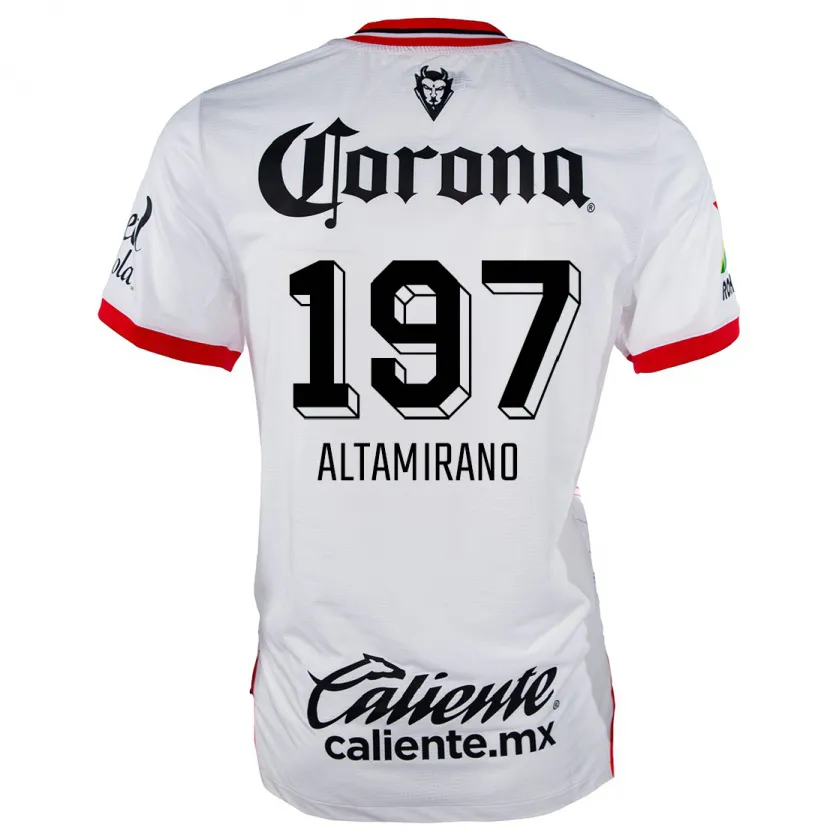 Danxen Mujer Camiseta Óscar Altamirano #197 Blanco Rojo 2ª Equipación 2024/25 La Camisa México