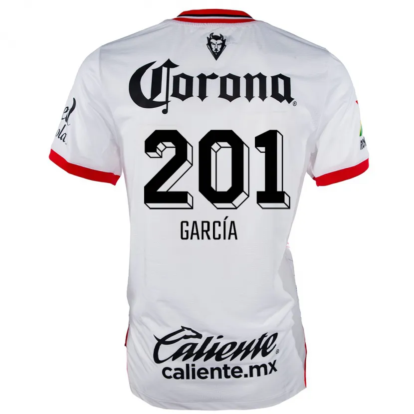Danxen Mujer Camiseta Eros García #201 Blanco Rojo 2ª Equipación 2024/25 La Camisa México
