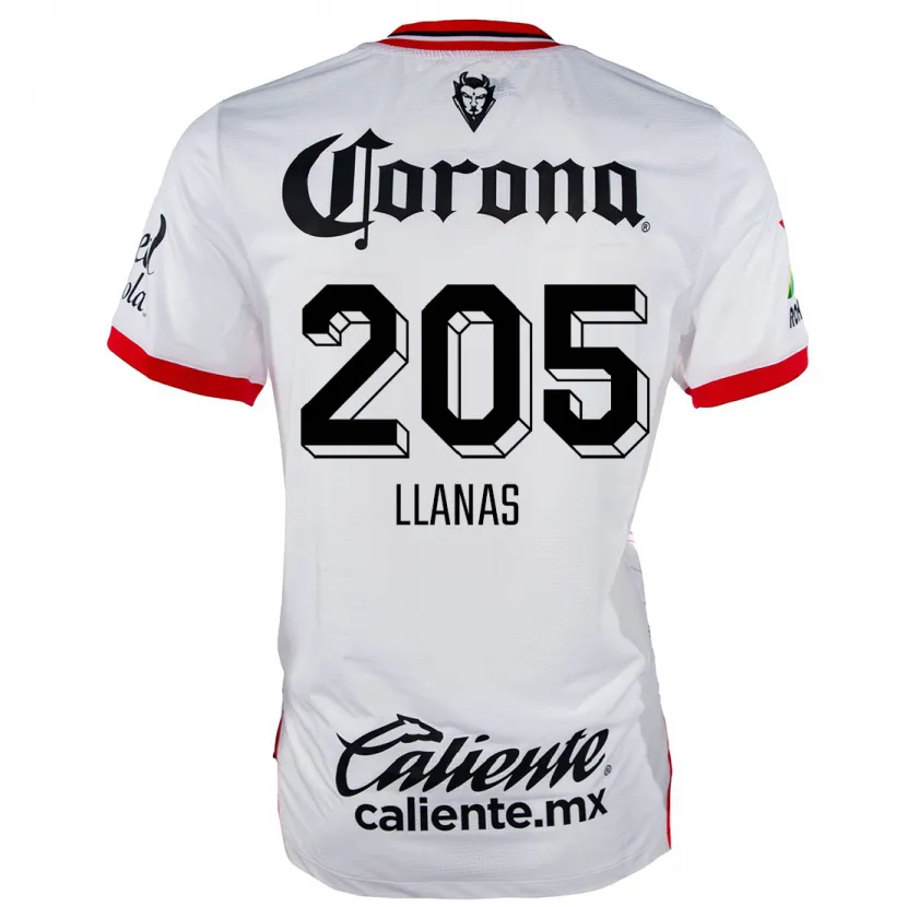 Danxen Mujer Camiseta Emmanuel Llanas #205 Blanco Rojo 2ª Equipación 2024/25 La Camisa México