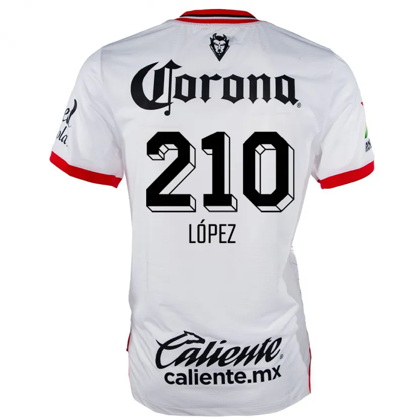 Danxen Mujer Camiseta Juan López #210 Blanco Rojo 2ª Equipación 2024/25 La Camisa México