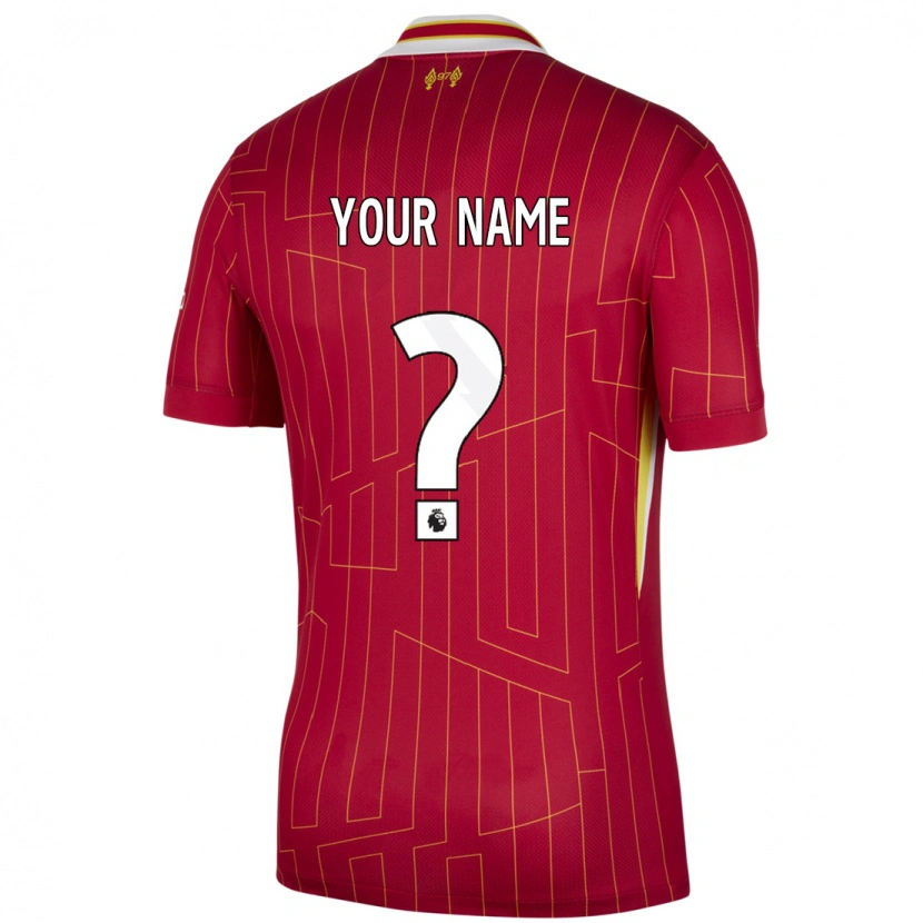 Danxen Niño Camiseta Su Nombre #0 Rojo Amarillo Blanco 1ª Equipación 2024/25 La Camisa México