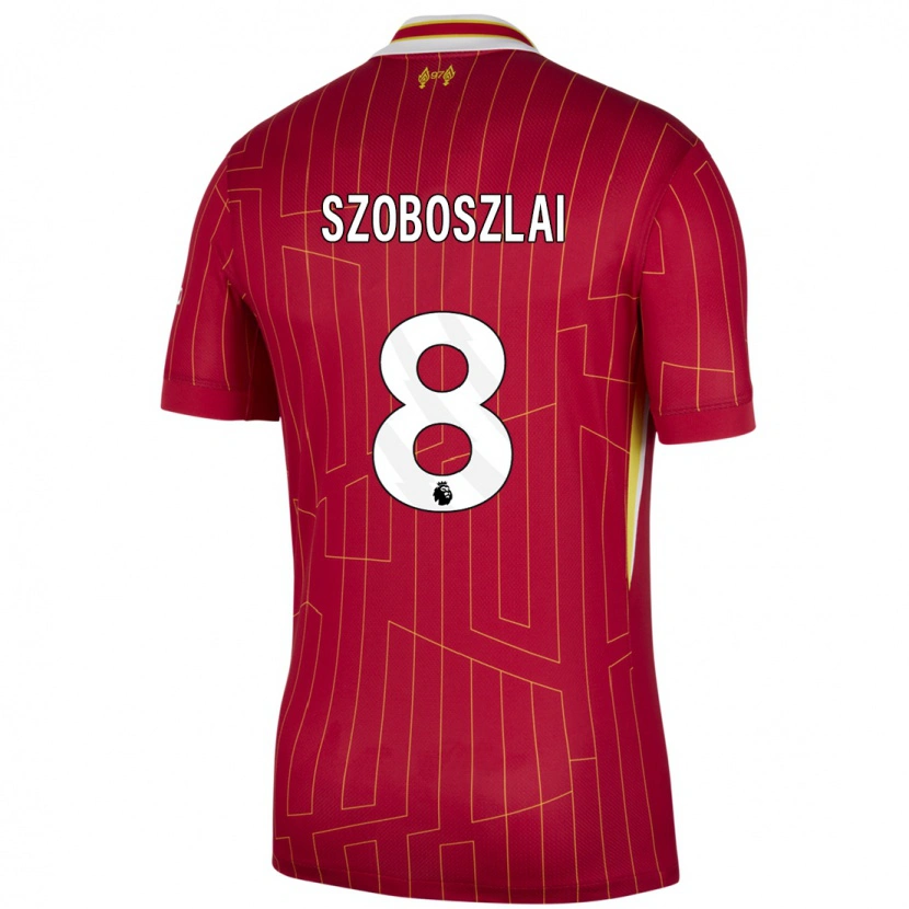 Danxen Niño Camiseta Dominik Szoboszlai #8 Rojo Amarillo Blanco 1ª Equipación 2024/25 La Camisa México