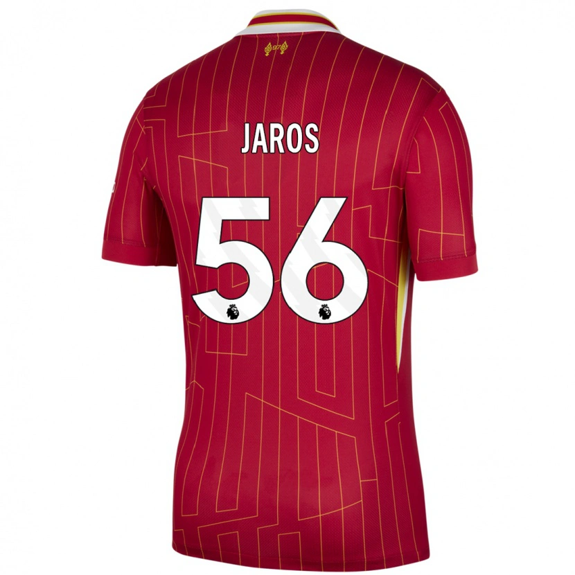 Danxen Niño Camiseta Vitezslav Jaros #56 Rojo Amarillo Blanco 1ª Equipación 2024/25 La Camisa México