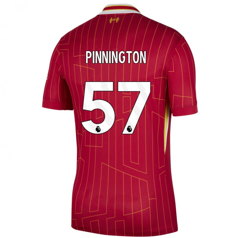 Danxen Niño Camiseta Carter Pinnington #57 Rojo Amarillo Blanco 1ª Equipación 2024/25 La Camisa México