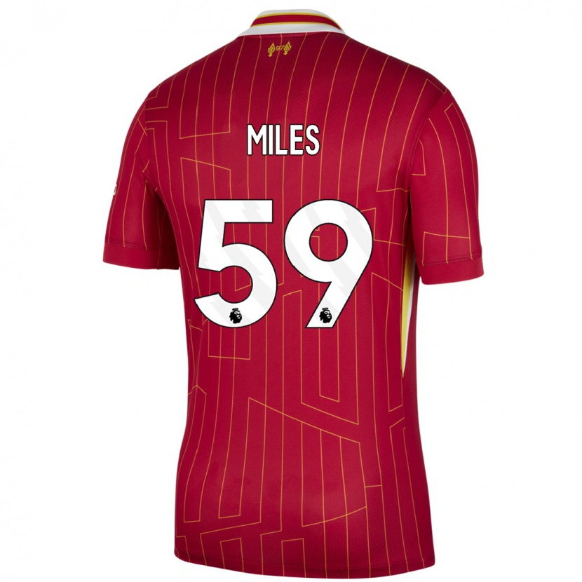 Danxen Niño Camiseta Terence Miles #59 Rojo Amarillo Blanco 1ª Equipación 2024/25 La Camisa México