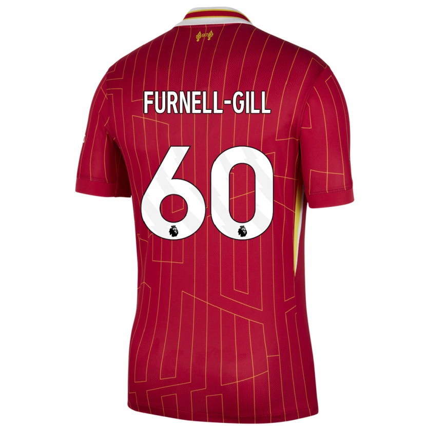 Danxen Niño Camiseta Luca Furnell-Gill #60 Rojo Amarillo Blanco 1ª Equipación 2024/25 La Camisa México