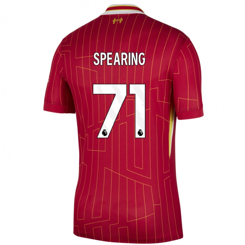 Danxen Niño Camiseta Jay Spearing #71 Rojo Amarillo Blanco 1ª Equipación 2024/25 La Camisa México