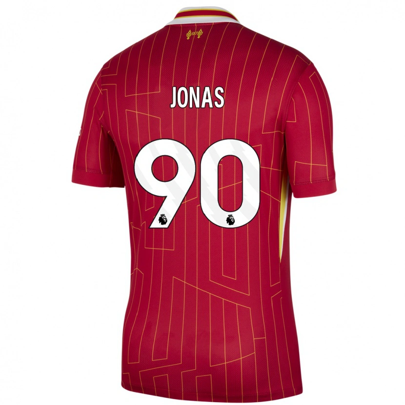 Danxen Niño Camiseta Lee Jonas #90 Rojo Amarillo Blanco 1ª Equipación 2024/25 La Camisa México