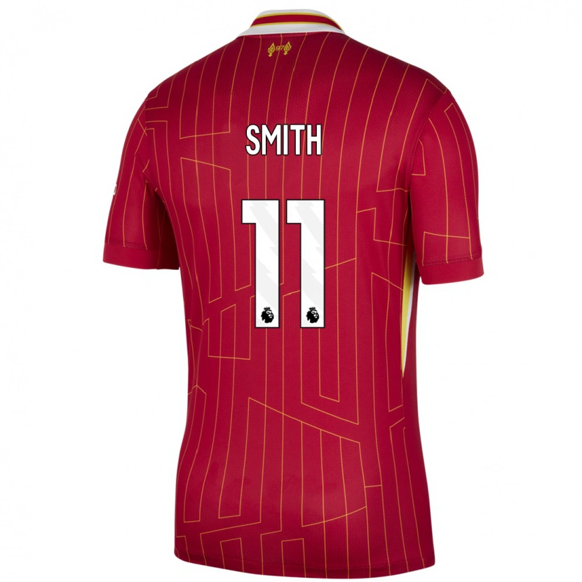 Danxen Niño Camiseta Olivia Smith #11 Rojo Amarillo Blanco 1ª Equipación 2024/25 La Camisa México
