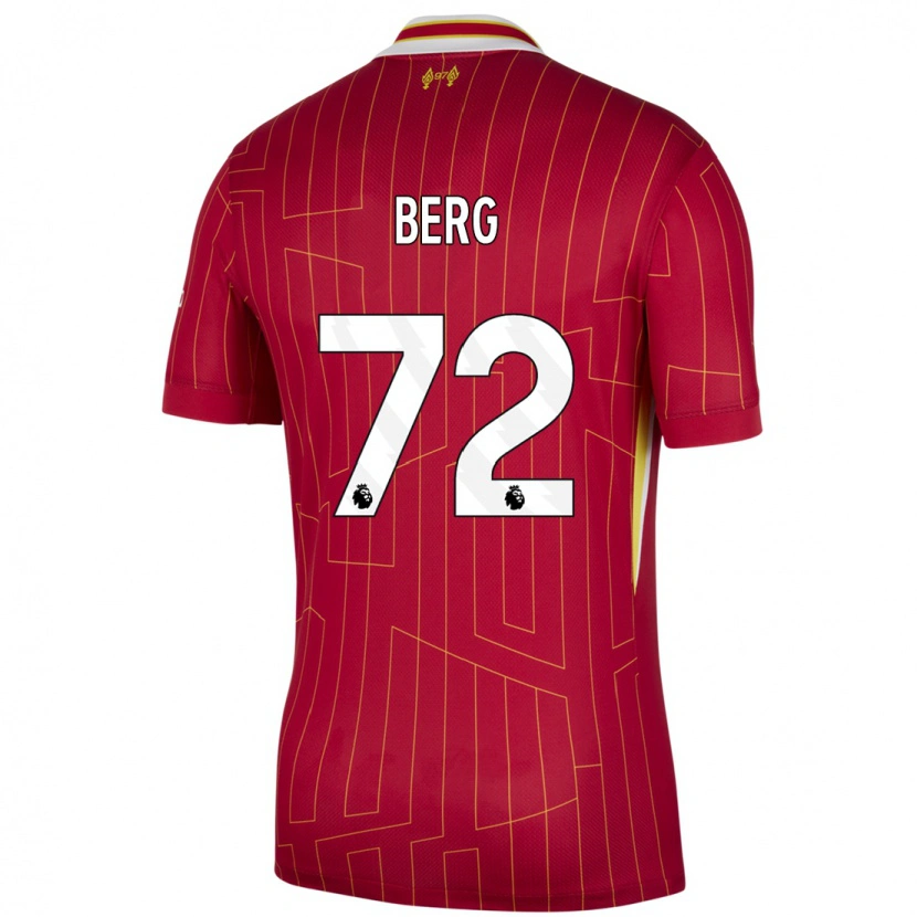 Danxen Niño Camiseta Sepp Van Den Berg #72 Rojo Amarillo Blanco 1ª Equipación 2024/25 La Camisa México