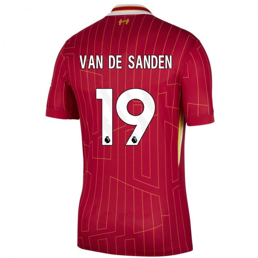 Danxen Niño Camiseta Shanice Van De Sanden #19 Rojo Amarillo Blanco 1ª Equipación 2024/25 La Camisa México