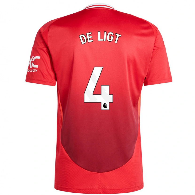 Danxen Niño Camiseta Matthijs De Ligt #4 Rojo Brillante 1ª Equipación 2024/25 La Camisa México