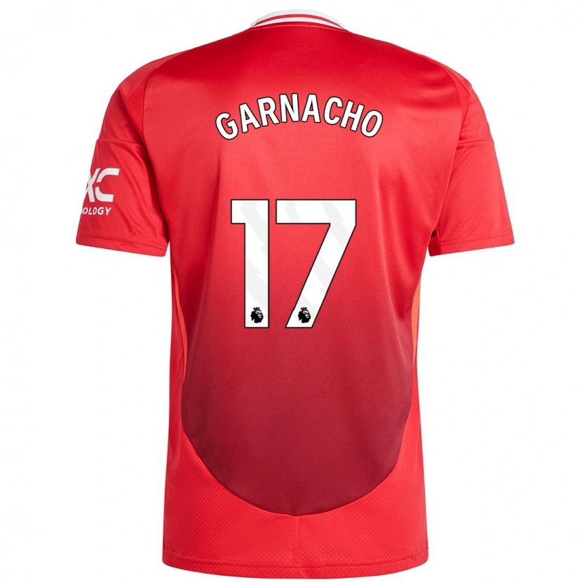 Danxen Niño Camiseta Alejandro Garnacho #17 Rojo Brillante 1ª Equipación 2024/25 La Camisa México