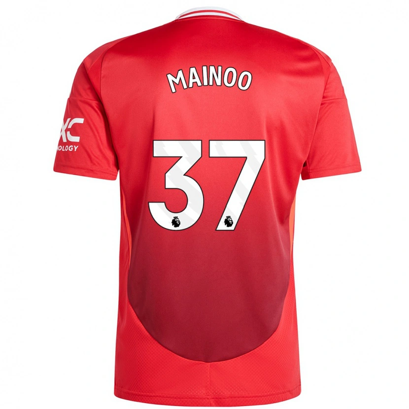 Danxen Niño Camiseta Kobbie Mainoo #37 Rojo Brillante 1ª Equipación 2024/25 La Camisa México