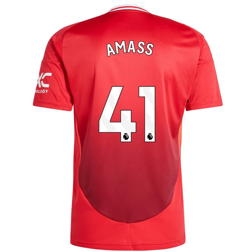 Danxen Niño Camiseta Harry Amass #41 Rojo Brillante 1ª Equipación 2024/25 La Camisa México