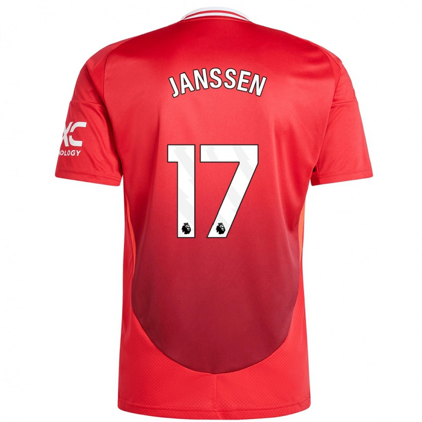 Danxen Niño Camiseta Dominique Janssen #17 Rojo Brillante 1ª Equipación 2024/25 La Camisa México