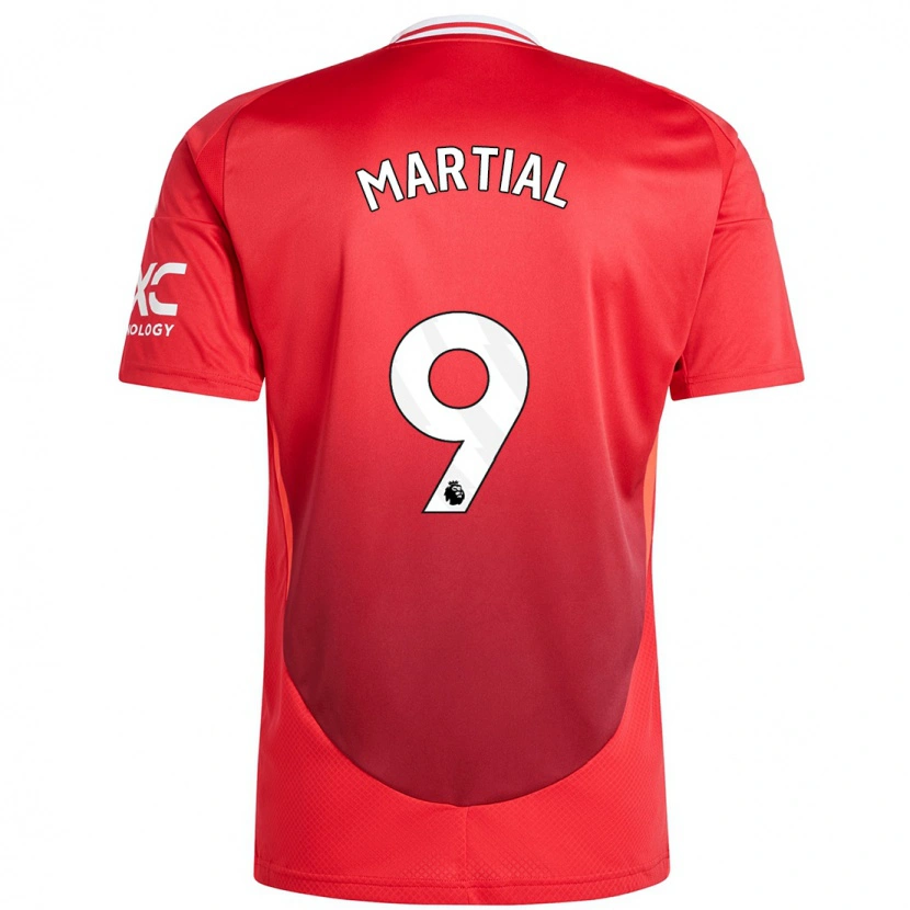 Danxen Niño Camiseta Anthony Martial #9 Rojo Brillante 1ª Equipación 2024/25 La Camisa México