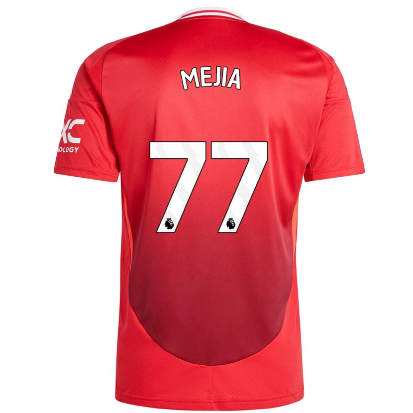 Danxen Niño Camiseta Mateo Mejia #77 Rojo Brillante 1ª Equipación 2024/25 La Camisa México