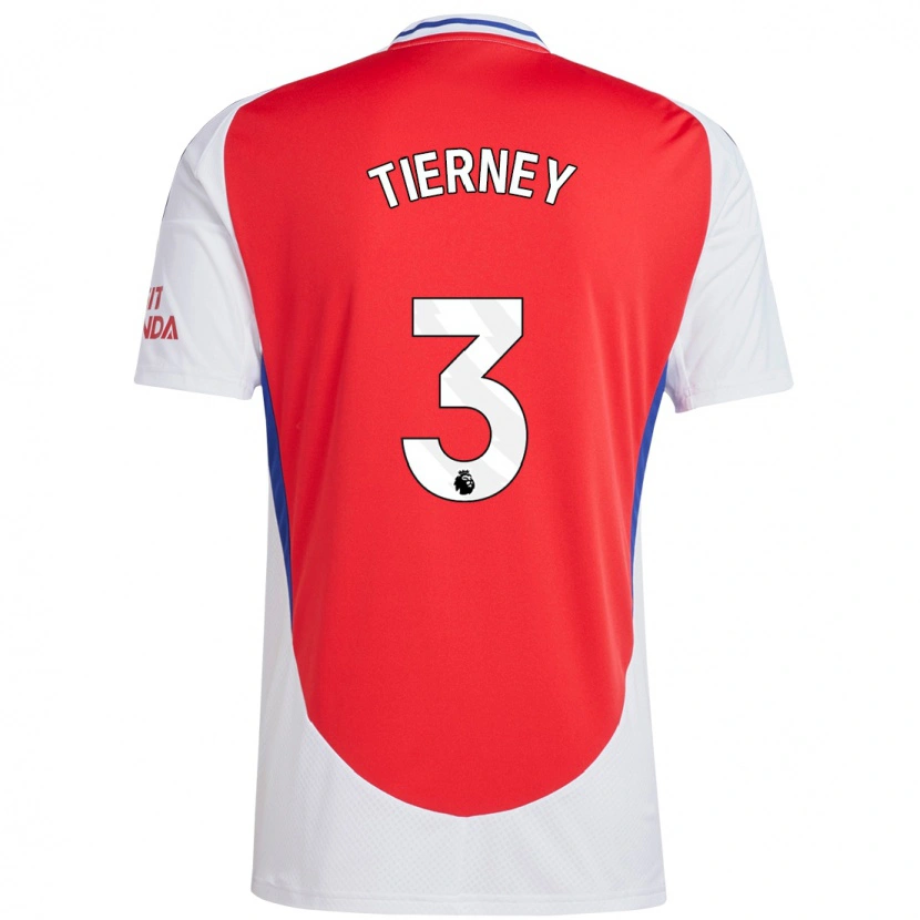 Danxen Niño Camiseta Kieran Tierney #3 Rojo Blanco 1ª Equipación 2024/25 La Camisa México