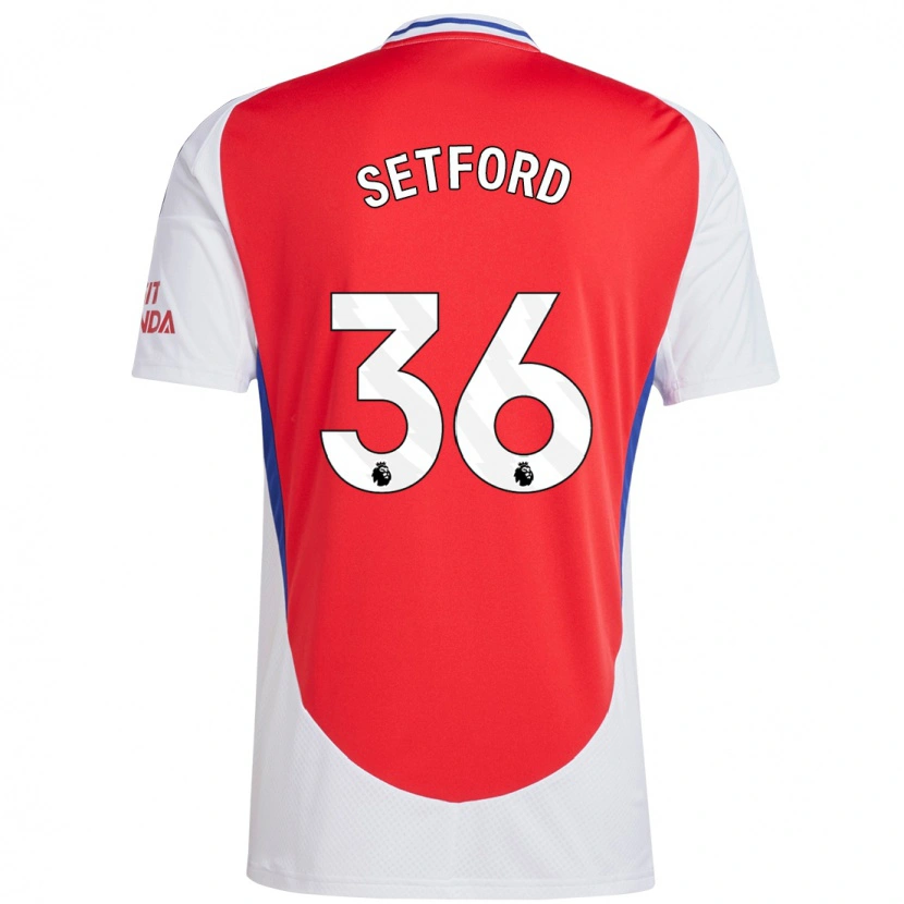 Danxen Niño Camiseta Tommy Setford #36 Rojo Blanco 1ª Equipación 2024/25 La Camisa México