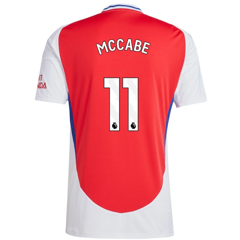 Danxen Niño Camiseta Katie Mccabe #11 Rojo Blanco 1ª Equipación 2024/25 La Camisa México