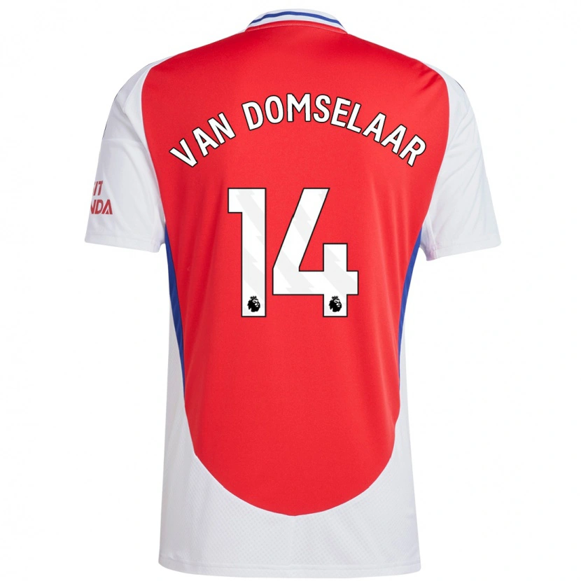 Danxen Niño Camiseta Daphne Van Domselaar #14 Rojo Blanco 1ª Equipación 2024/25 La Camisa México