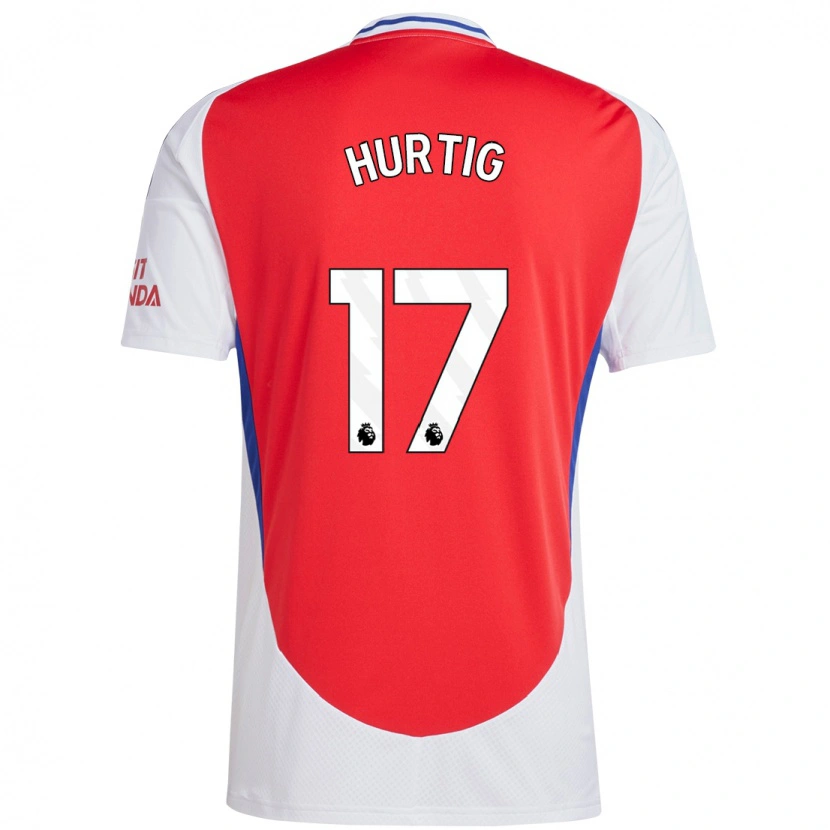 Danxen Niño Camiseta Lina Hurtig #17 Rojo Blanco 1ª Equipación 2024/25 La Camisa México