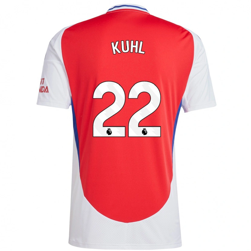 Danxen Niño Camiseta Kathrine Møller Kühl #22 Rojo Blanco 1ª Equipación 2024/25 La Camisa México