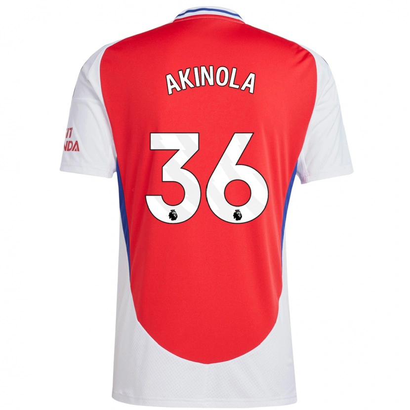Danxen Niño Camiseta Tim Akinola #36 Rojo Blanco 1ª Equipación 2024/25 La Camisa México