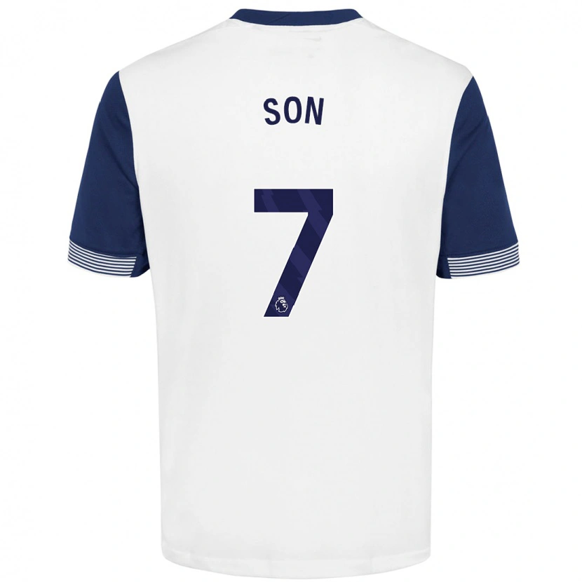 Danxen Niño Camiseta Heung-Min Son #7 Blanco Azul 1ª Equipación 2024/25 La Camisa México