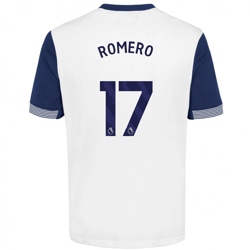 Danxen Niño Camiseta Cristian Romero #17 Blanco Azul 1ª Equipación 2024/25 La Camisa México