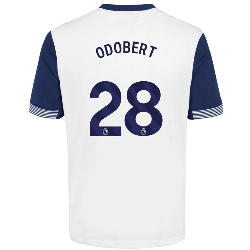 Danxen Niño Camiseta Wilson Odobert #28 Blanco Azul 1ª Equipación 2024/25 La Camisa México