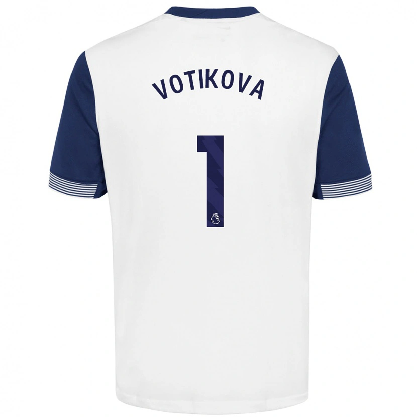 Danxen Niño Camiseta Barbora Votíková #1 Blanco Azul 1ª Equipación 2024/25 La Camisa México