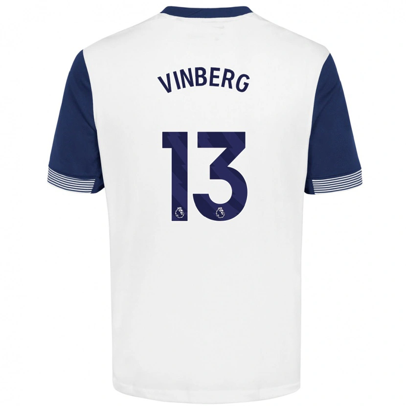 Danxen Niño Camiseta Matilda Vinberg #13 Blanco Azul 1ª Equipación 2024/25 La Camisa México